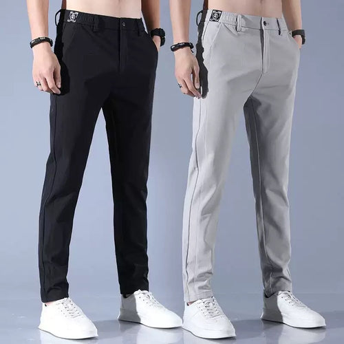 Herren elegante Anzughose mit elastischem Bund und praktischen Eingrifftaschen EB