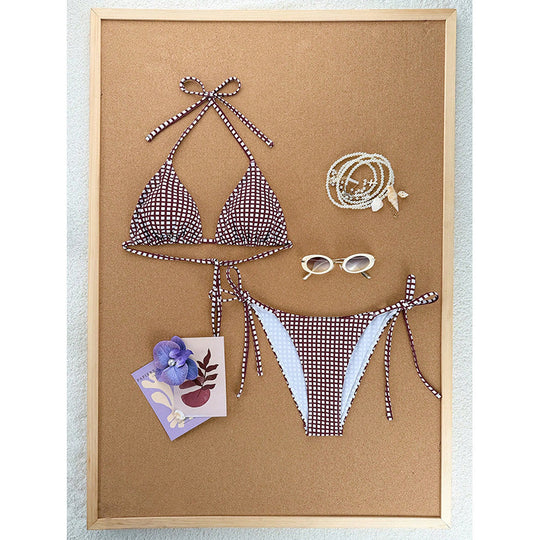 Damen Triangel-Bikini mit trendigem Leopardenmuster EB