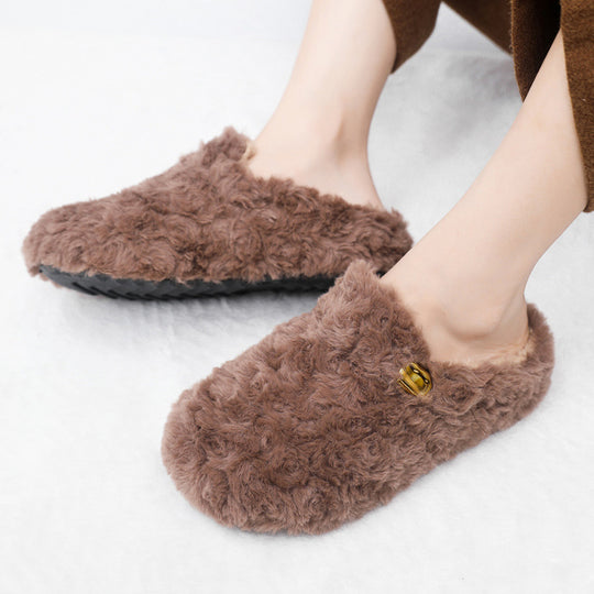 Damen Flauschige Hausschuhe mit modischem Design und warmem Futter EB