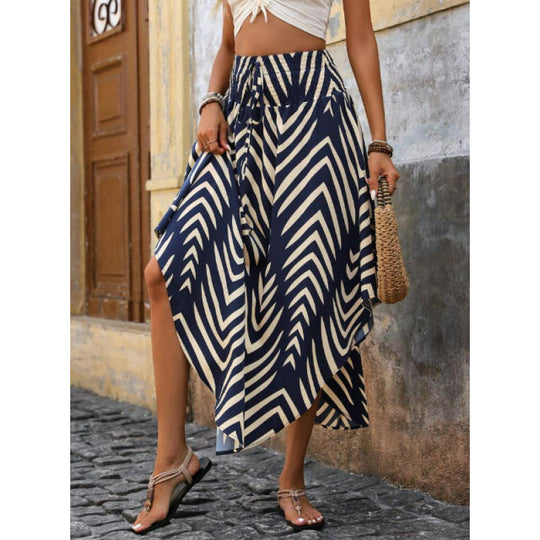 Damen Maxirock mit elegantem Paisleymuster und elastischem Bund EB