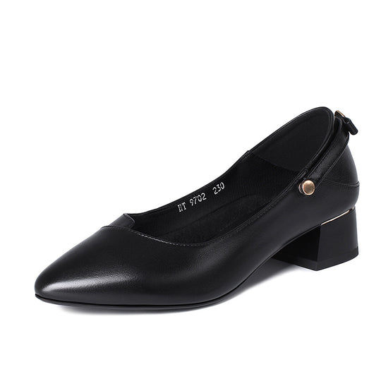 Damen Elegante Pumps mit modischem Riemen und gemütlichem Blockabsatz EB
