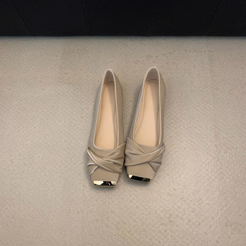 Damen Ballerinas mit eleganter Drapierung und glänzender Schuhspitze EB