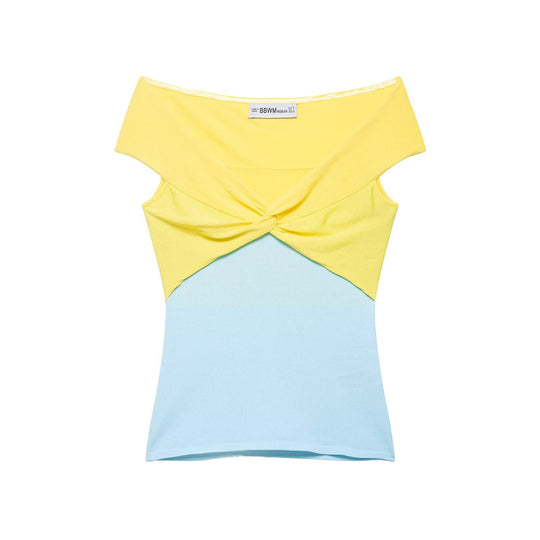 Damen Off-Shoulder Oberteil mit Knoten-Detail und Farbverlauf EB