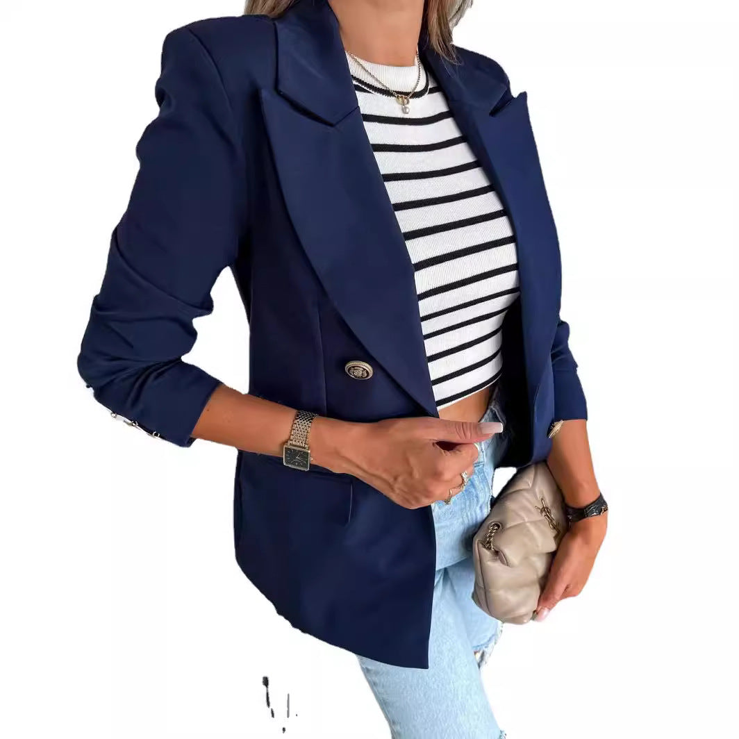 Damen modischer Blazer mit doppelter Knopfleiste EB