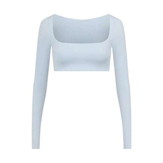 Damen Sportliches Langarm Crop-Top EB