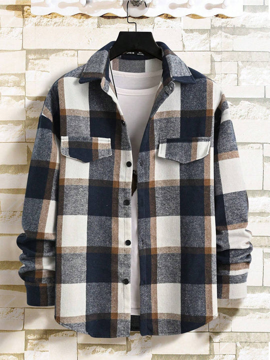 Herren kariertes Flanellhemd EB
