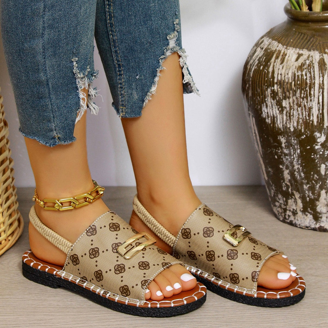 Damen Slingback Sandalen mit dekorativem Riemen und rutschfester Sohle EB