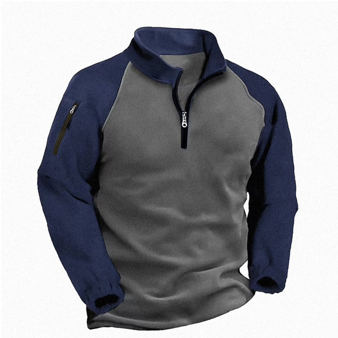 Herren funktionale Fleecejacke mit Stehkragen und Reißverschluss EB