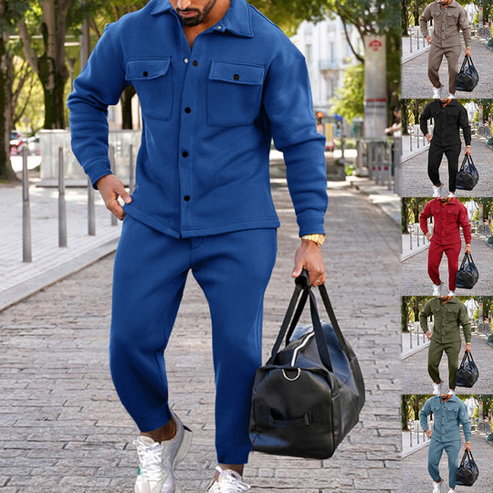 Herren Freizeit Set mit strukturiertem Oberteil und passenden Jogginghosen EB
