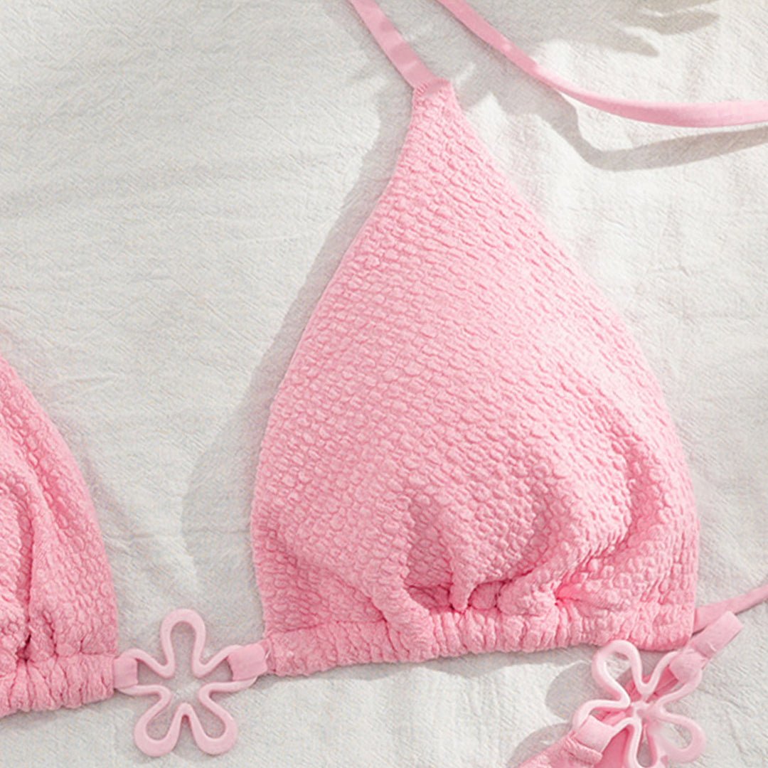 Damen Bikini-Set mit floralem Detail und hochwertiger Struktur EB