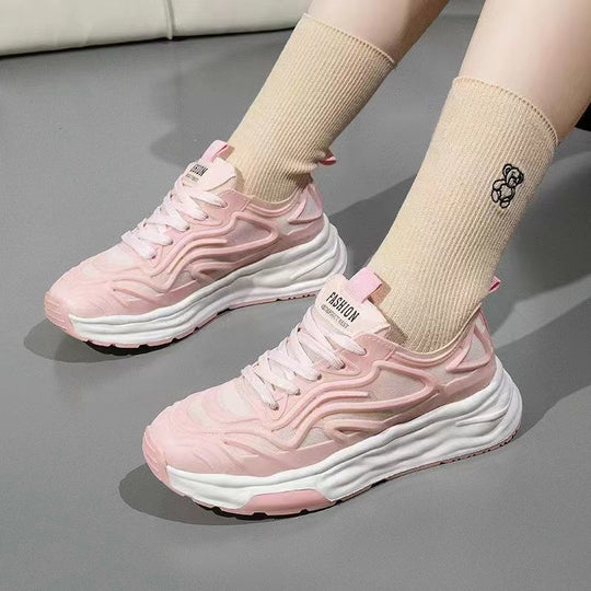 Damen Sportliche Sneaker mit atmungsaktiver Netzstruktur und dämpfender Sohle EB