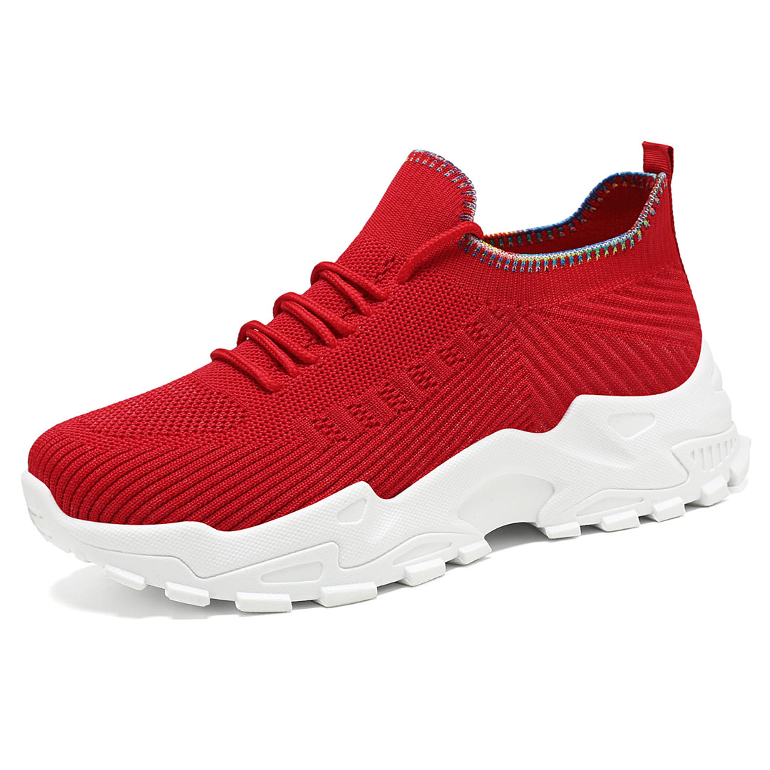 Damen Bequeme Lauf-Sneaker mit elastischem Strickdesign und rutschfester Sohle EB