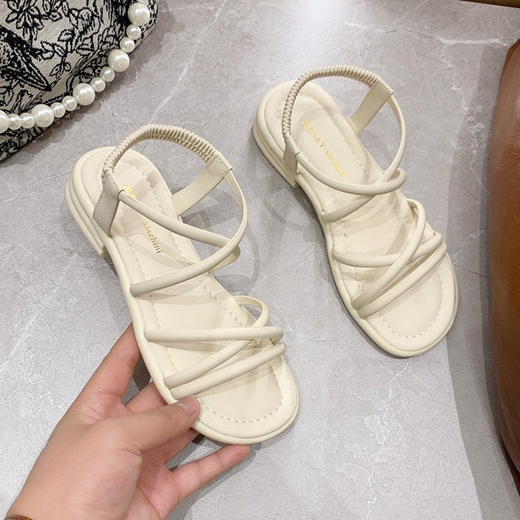Damen Riemensandalen mit elastischem Riemendesign EB