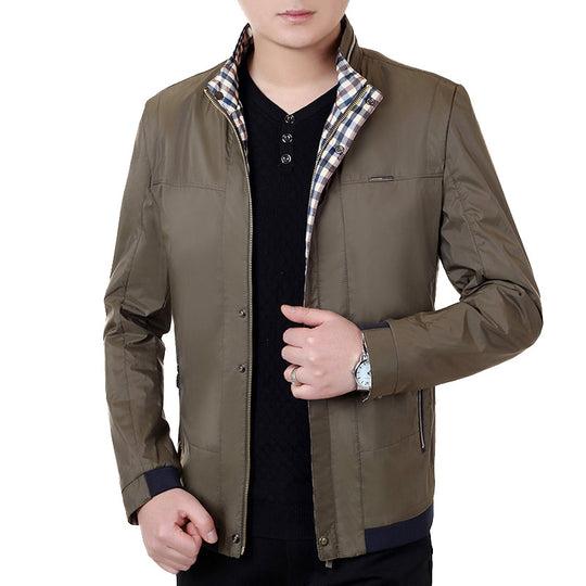 Herren Feldjacke mit Kontrast-Einsätzen und Brust-Reißverschlusstasche EB