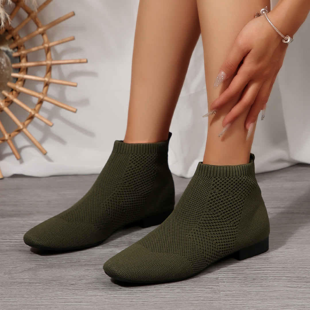 Damen nan gestrickte Sock-Boots mit elastischem Schaft, gepolsterter Innensohle und rutschfester Leichtsohle EB