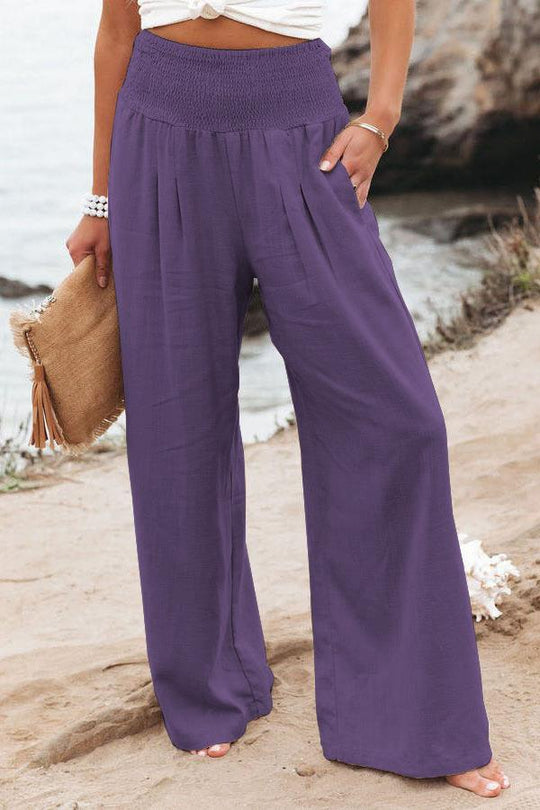 Damen weiter Sommerhose mit elastischem Bund EB