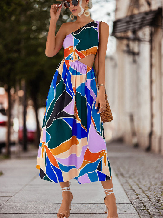 Damen Sommerliches Blumenkleid mit voluminösen Rüschendetails und komfortablem Schnitt EB