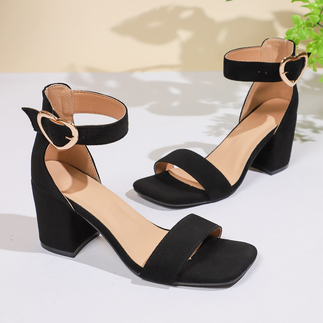 Damen Elegante Blockabsatz Sandalen mit verstellbarem Riemchen EB