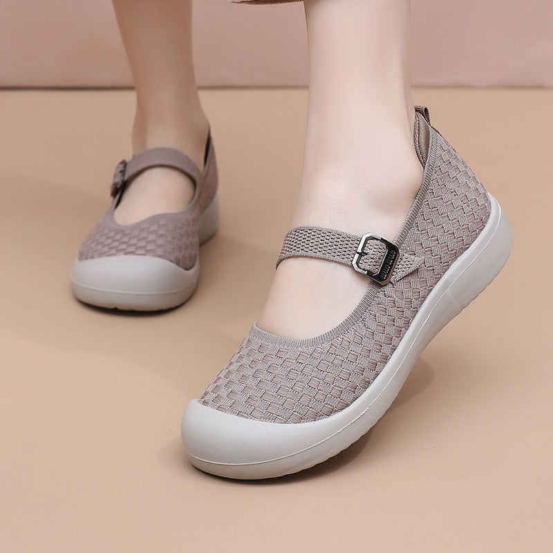Damen Bequeme und atmungsaktive Freizeit-Schuhe mit verstellbarem Riemen EB