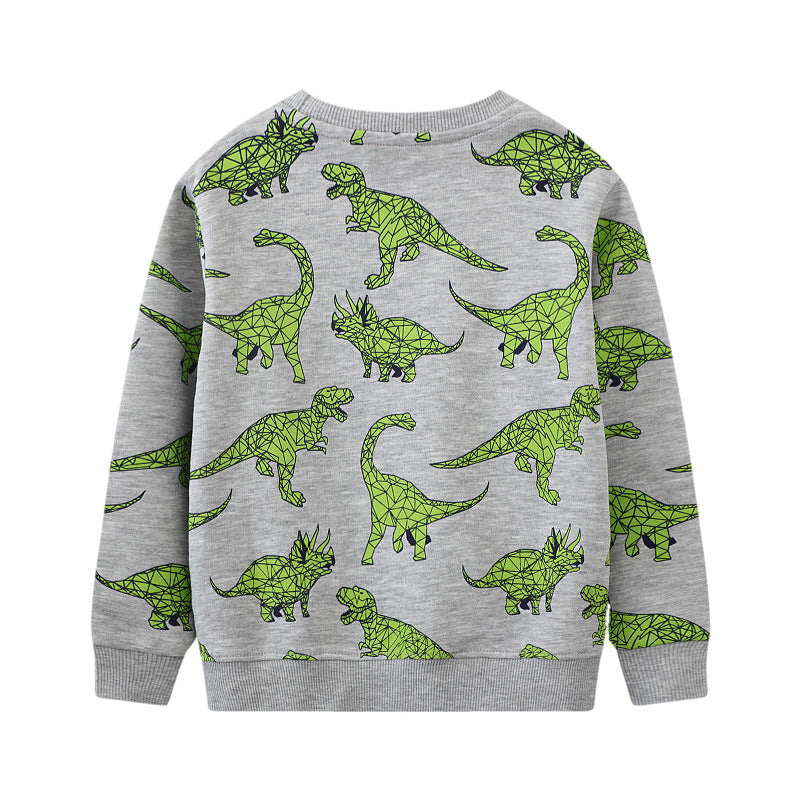 Kinder Sweatshirt mit kreativem Dinosaurier-Muster EB