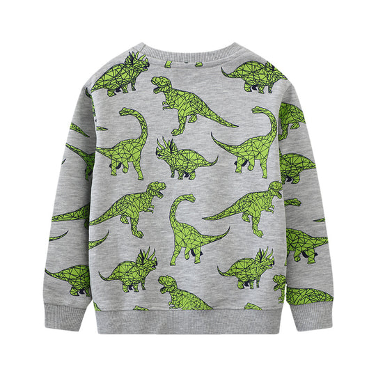 Kinder Sweatshirt mit kreativem Dinosaurier-Muster EB