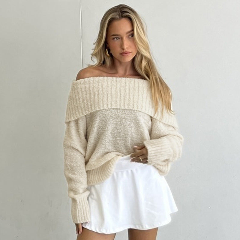 Damen Off-Shoulder Strickpullover EB