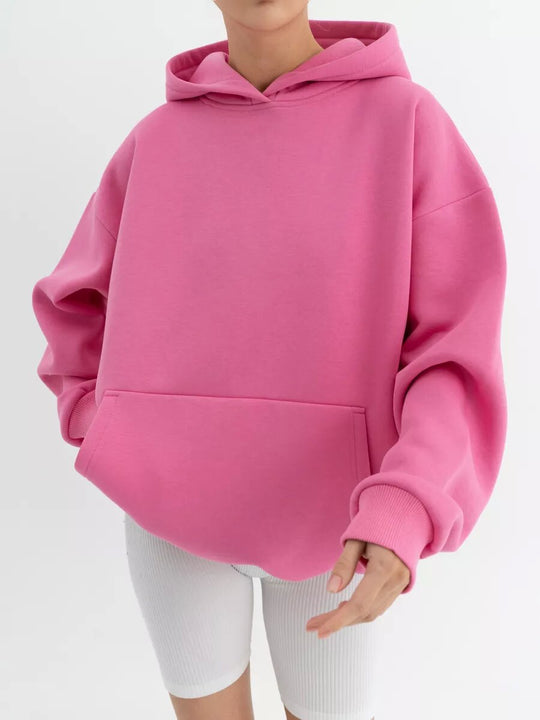 Damen nan oversized Kapuzenpullover mit Kängurutasche und dropped-shoulder Schnitt EB