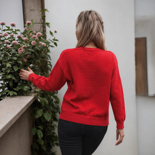 Damen Pullover mit floralem Reliefmuster und weichem Material EB