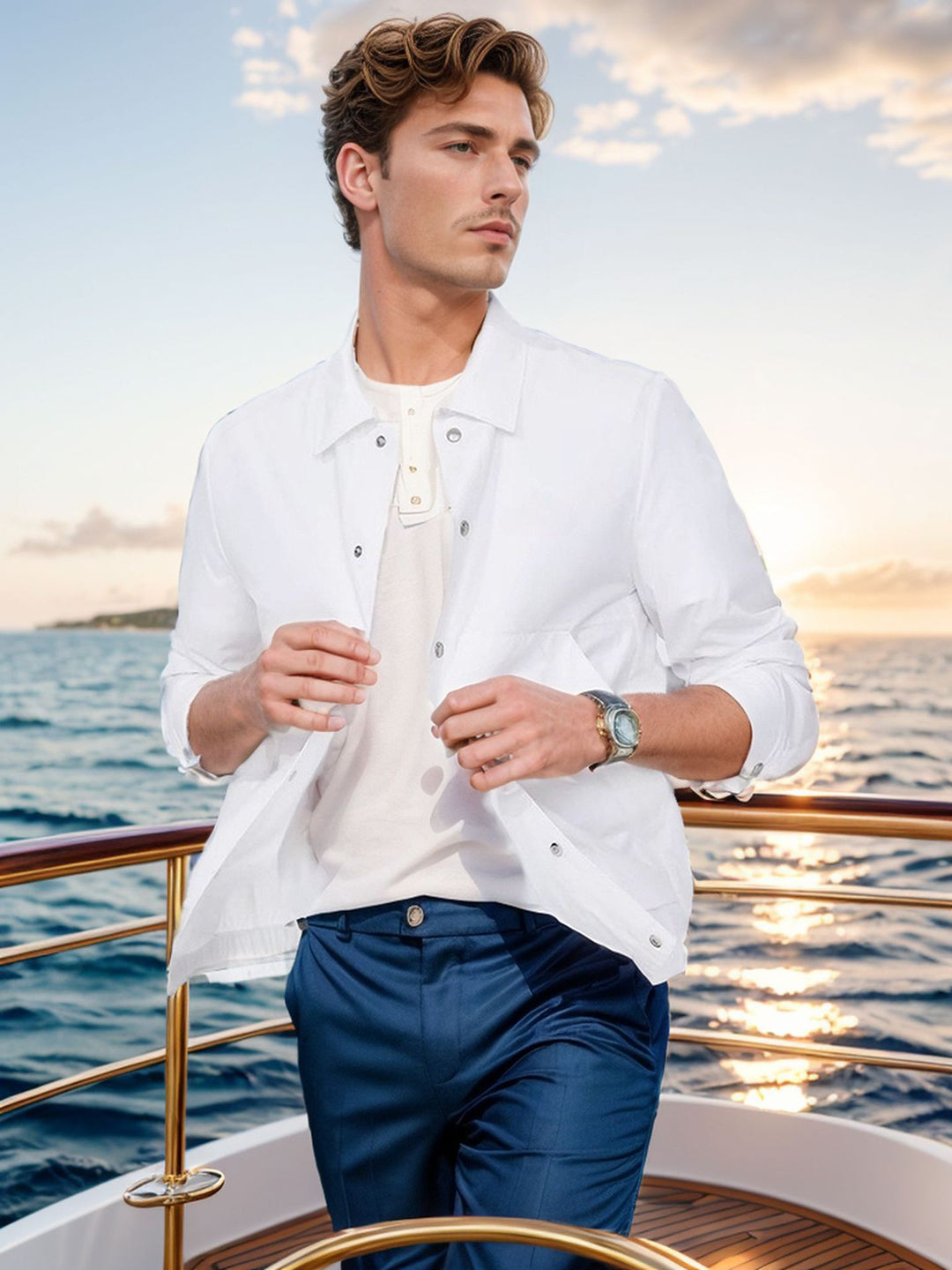 Herren lässige Sommerjacke mit Windschutz EB