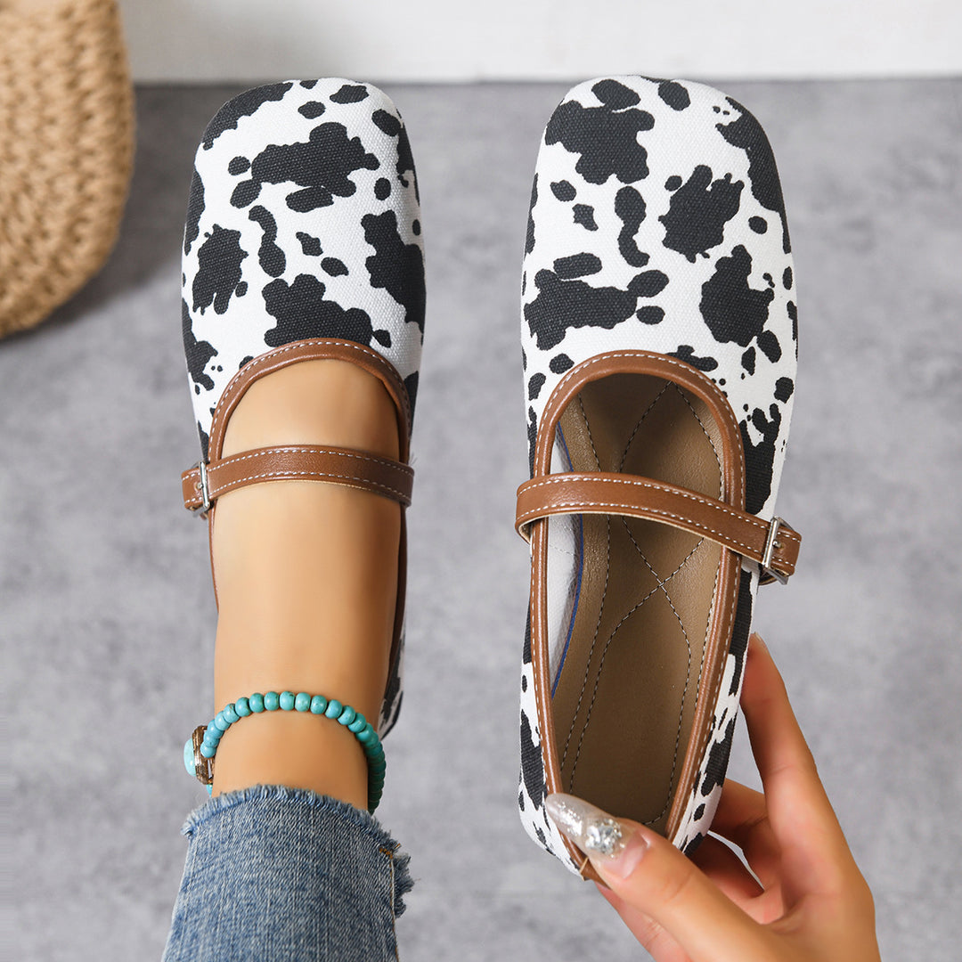 Damen  flache Mary-Jane Ballerinas mit verstellbarem Riemchen und gepolsterter Komfortinnensohle EB