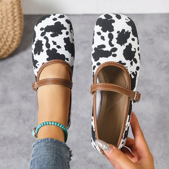 Damen  flache Mary-Jane Ballerinas mit verstellbarem Riemchen und gepolsterter Komfortinnensohle EB