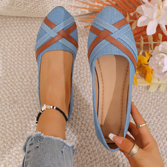 Damen Ballerinas mit elegantem Kreuzriemen EB