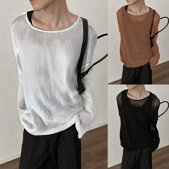 Damen Langarmshirt mit strukturiertem Rippenmuster und lässigem Schnitt EB