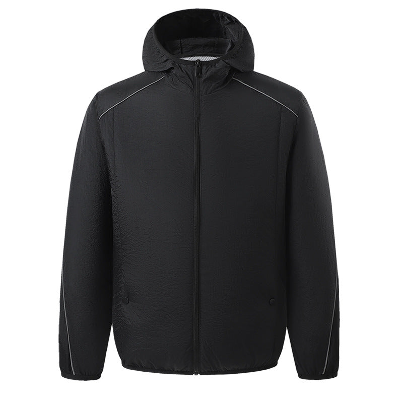 Herren nan leichte wasserdichte Kapuzenjacke winddicht mit reflektierenden Details EB