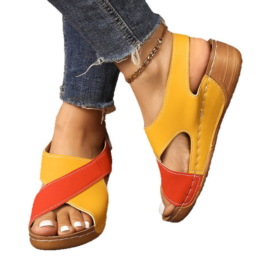 Damen Komfortable Wedge-Sandalen mit verstellbaren Riemen EB