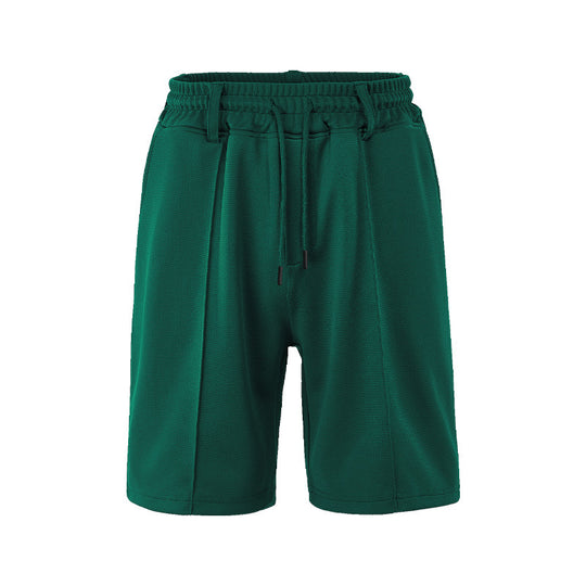 Herren nan technische Netzstruktur-Shorts mit Bügelfalte, Gürtelschlaufen und elastischem Kordelbund EB