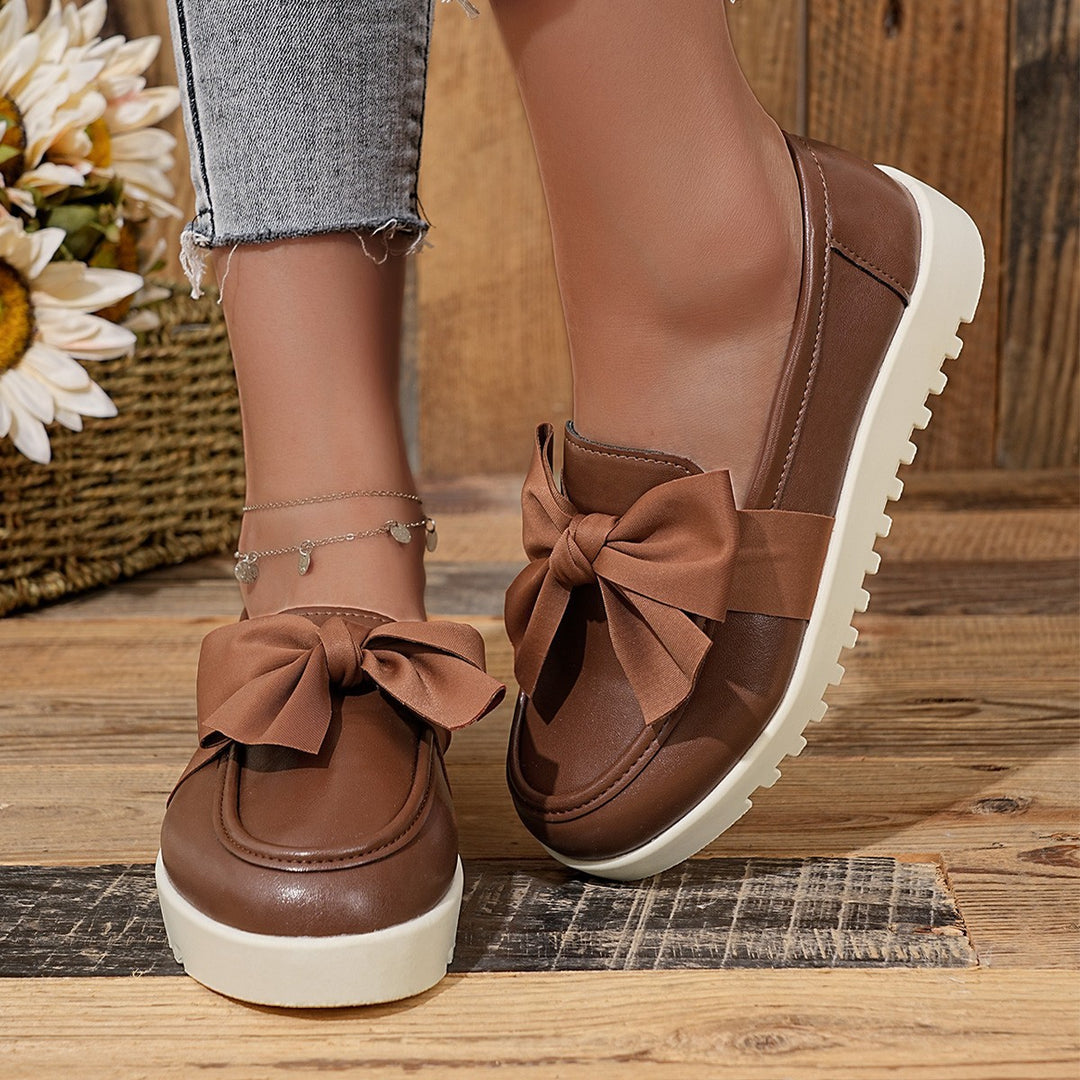 Damen Loafers mit dekorativem Schleifen-Design und rutschfester Sohle EB