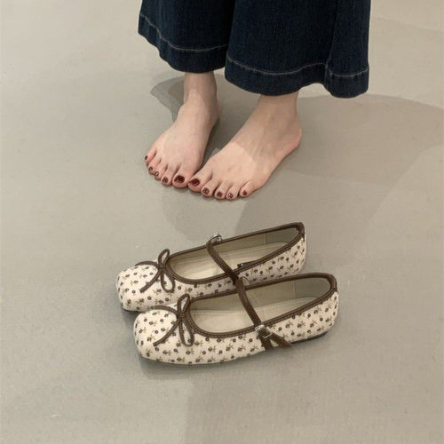Damen Ballerinas mit modischem Riemchen und dekorativem Schleifendesign EB