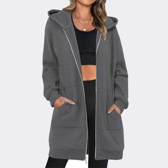 Damen Kapuzensweatjacke mit großzügigen Taschen von EB