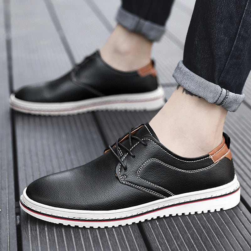 Herren Elegante Freizeit-Schnürschuhe aus hochwertigem Leder EB