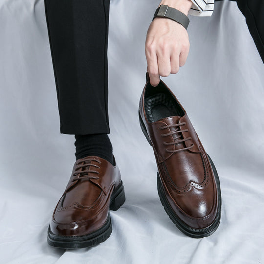Herren Elegante Schnürschuhe aus hochwertigem Leder mit rutschfester Sohle EB