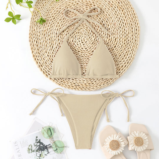 Damen Triangel-Bikini mit verstellbaren Schleifen EB