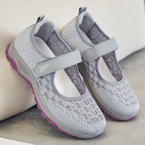 Damen Sportliche Freizeit-Schuhe mit praktischem Klettverschluss EB