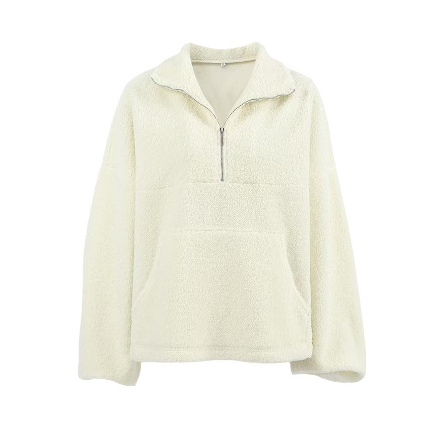 Damen Fleece-Pullover mit hohem Kragen EB