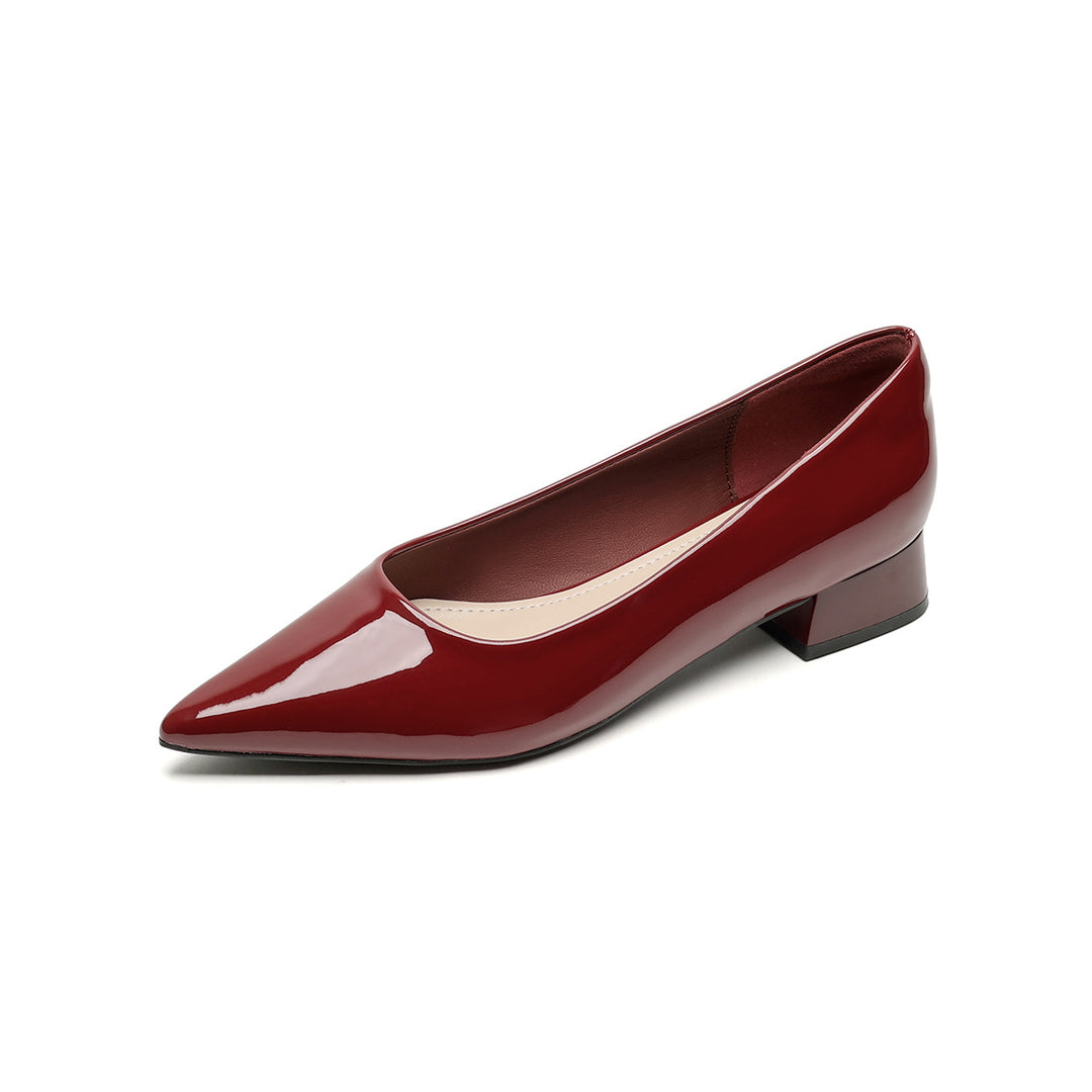 Damen elegante Pumps mit spitzem Zehenbereich und komfortablem Blockabsatz EB