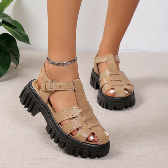 Damen Freizeit-Sandalen mit strukturiertem Obermaterial und rutschfester Sohle EB
