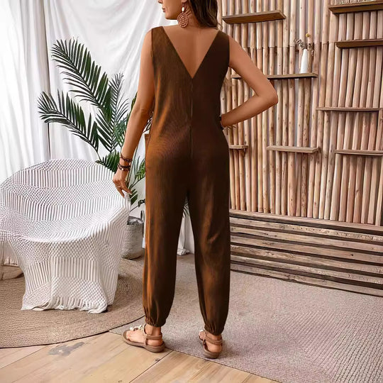 Damen Overall mit Taschen und weitem Bein EB