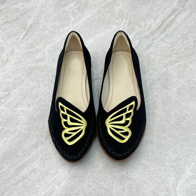 Damen Ballerinas mit filigranem Schmetterlingsdesign EB