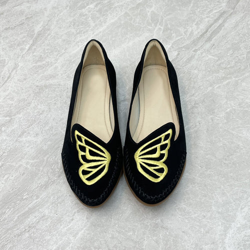 Damen Ballerinas mit filigranem Schmetterlingsdesign EB