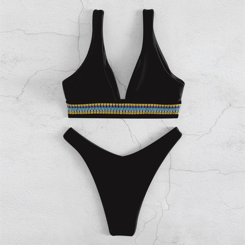 Damen Bikini-Set mit elegantem V-Ausschnitt und geschmackvollem Detail EB